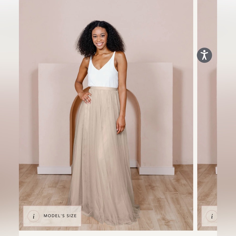 Revelry Skylar bridesmaids tulle skirt, champagne